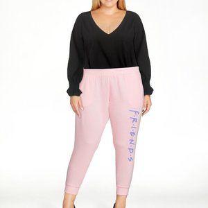 NWT Friends Women's Jogger Pink Plus Size Pants Loungewear, XXXL